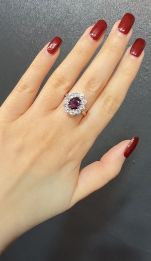1.30ct Purple Ruby & Diamond Ring