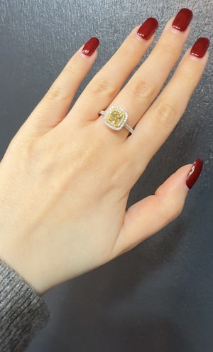 Natural Fancy Yellow Diamond engagement Ring