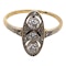 Edwardian lozenge shape 3 stone diamond ring with diamond shoulders - image 3