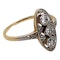 Edwardian lozenge shape 3 stone diamond ring with diamond shoulders - image 2