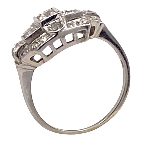 Continental  deco style diamond cluster ring - image 2