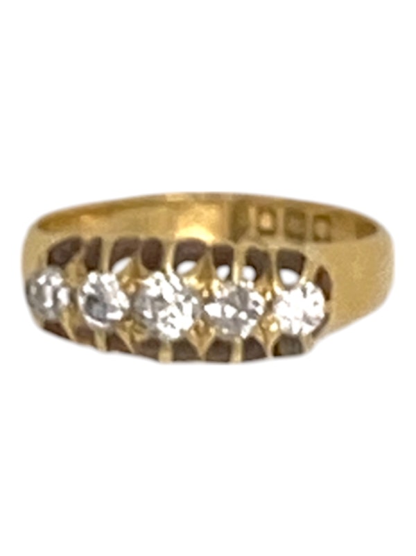 Victorian 5 stone diamond ring - image 3