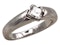 Retro diamond solitaire ring with princess cut diamond - image 2