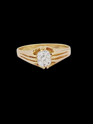 1ct old mine cut diamond gypsy set ring SKU: 7931 DBGEMS