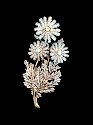 Museum quality three sprung diamond flower spray brooch SKU: 7930 DBGEMS