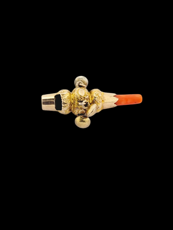 Georgian gold rattle whistle charm SKU: 7928 DBGEMS - image 1