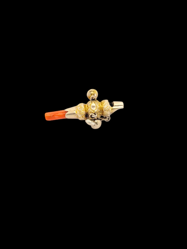 Georgian gold rattle whistle charm SKU: 7928 DBGEMS - image 3