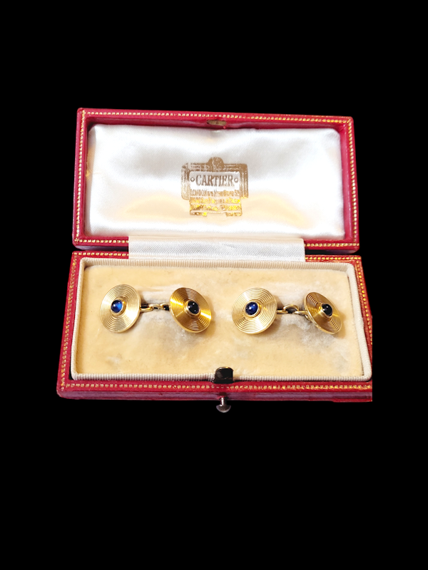 Vintage iconic Cartier sapphire gold cufflinks SKU: 7921 DBGEMS - image 1