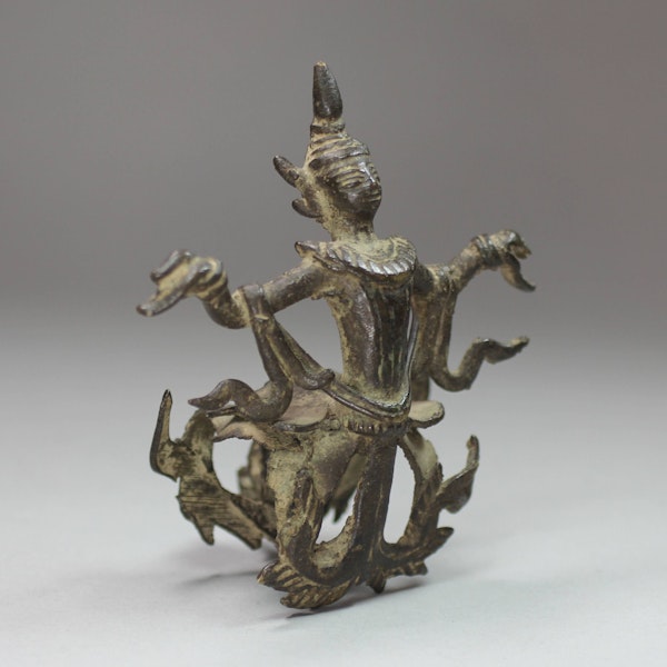 Shan/Burmese bronze Kinnara loom pulley fragment, 19th century - image 2