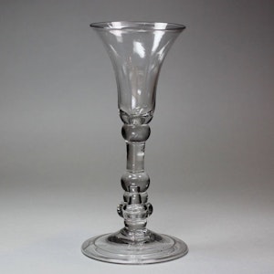 A baluster wine glass, circa 1730