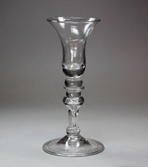 A baluster wine glass, circa 1730