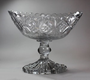 Irish cut glass canoe-shaped centre piece