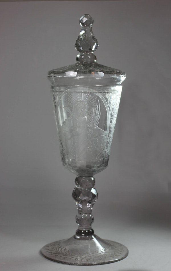 German glass goblet and cover, circa 1720-40 - image 2