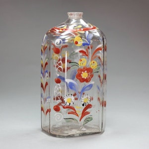 Bohemian glass bottle, 18th century
