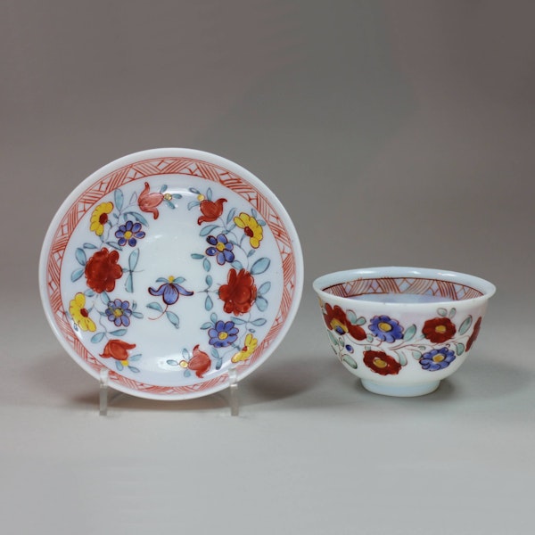 German milk glass teabowl and saucer, 18th century - image 1