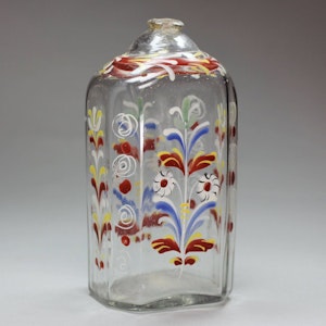 Bohemian glass bottle, 18th century