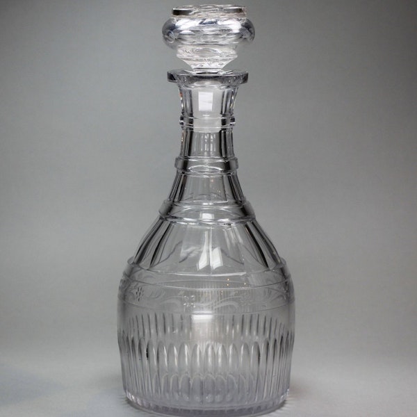 Georgian cut glass decanter and flat-top stopper, circa 1780 - image 1