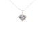 Heart shaped invisible setting sapphire & diamond necklace - image 2