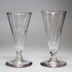 Two fluted drinking glasses, late Georgian, circa 1820