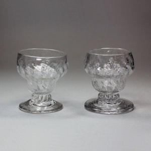 Pair of English monteith or bonnet glasses c.1760