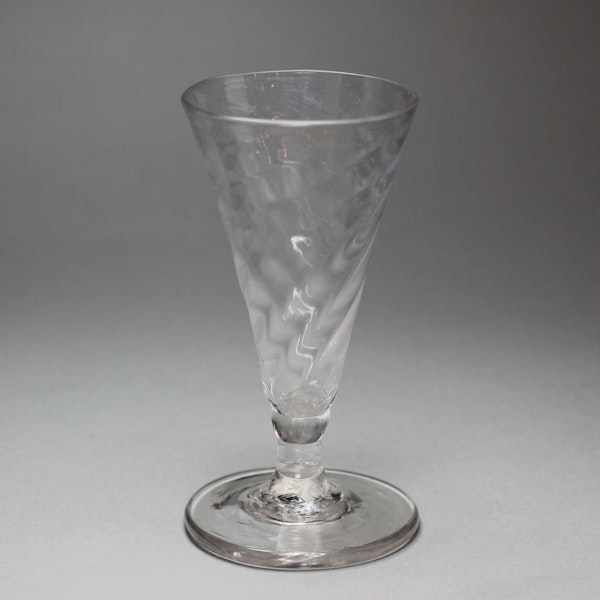 English wine glass with wrythen bowl, c.1760 - image 1