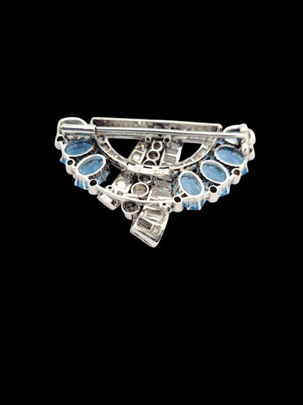 1930's art deco aquamarine and diamond brooch SKU: 7933 DBGEMS - image 3