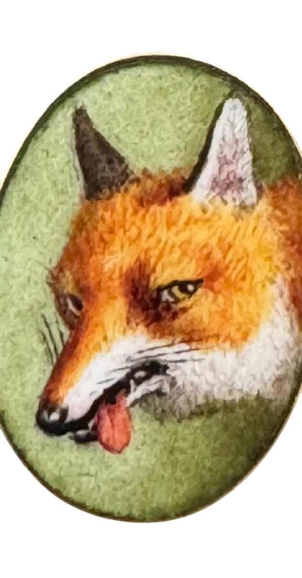 Superb enamel Edwardian fox cufflinks SKU: 7925 DBGEMS - image 1