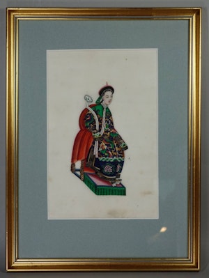 Chinese pith paper drawing, 19th century