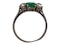 Edwardian emerald and diamond 3 stone ring - image 1