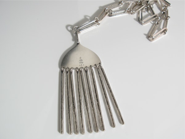 Georg Jensen Pendant 142 Bent Gabrielsen. Hand hammered chain Broom - image 3