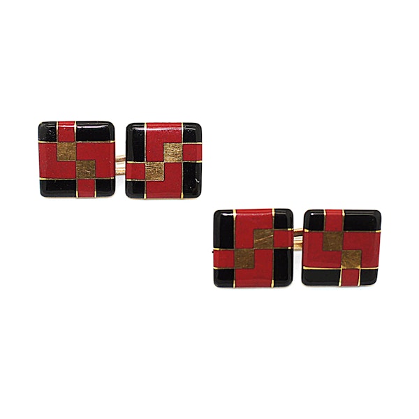 Tiffany & Co. Art Deco Enamel and Gold Cufflinks, Circa 1925 - image 4