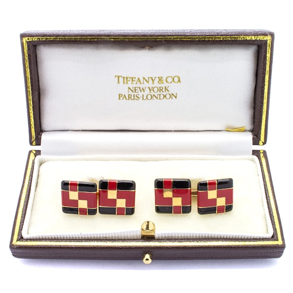 Tiffany & Co. Art Deco Enamel and Gold Cufflinks, Circa 1925 - image 6