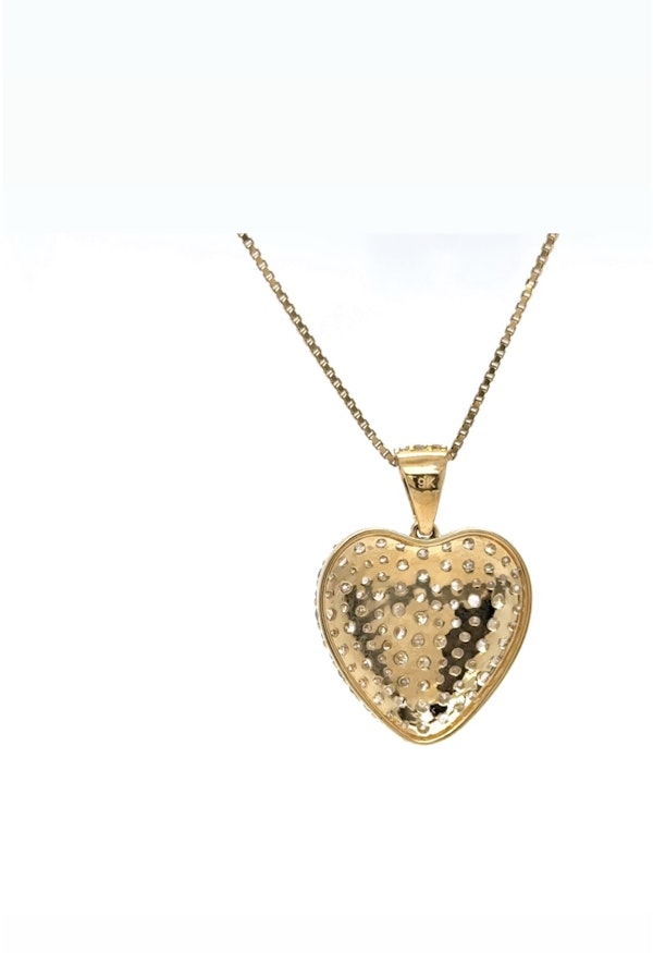 Heart shape diamond cluster necklace/pendant - image 4