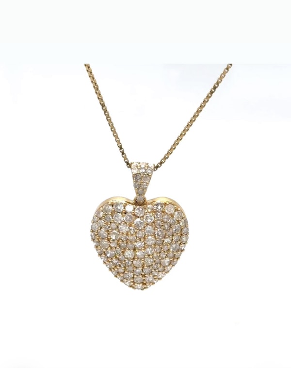 Heart shape diamond cluster necklace/pendant - image 1