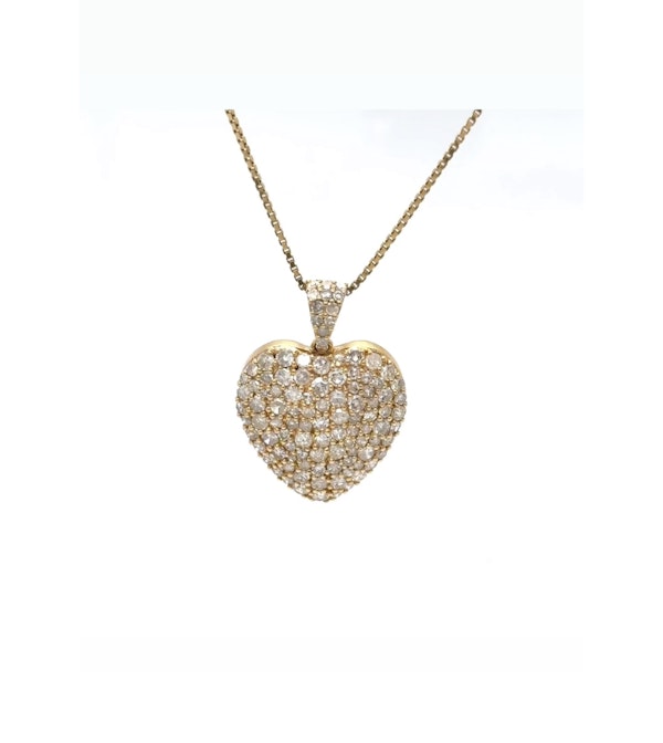 Heart shape diamond cluster necklace/pendant - image 2