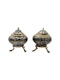 Russian pair of silver gild and niello salt cellars with lid, Moscow 1797. - image 3