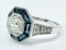 Art Deco Style, Diamond & Sapphire Ring - image 6