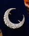 A very fine Silver Tipped 15 ct. Yellow Gold Victorian Diamond Crescent Brooch. English Circa 1890 - image 2