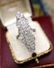 A very fine Platinum (stamped), Art Deco Old Europeand Cut Diamond Plaque Ring, with approximately 2.90 Carats of G - H Colour, VS1 - VS2 Clarity Diamonds. English. Circa 1930 - image 3