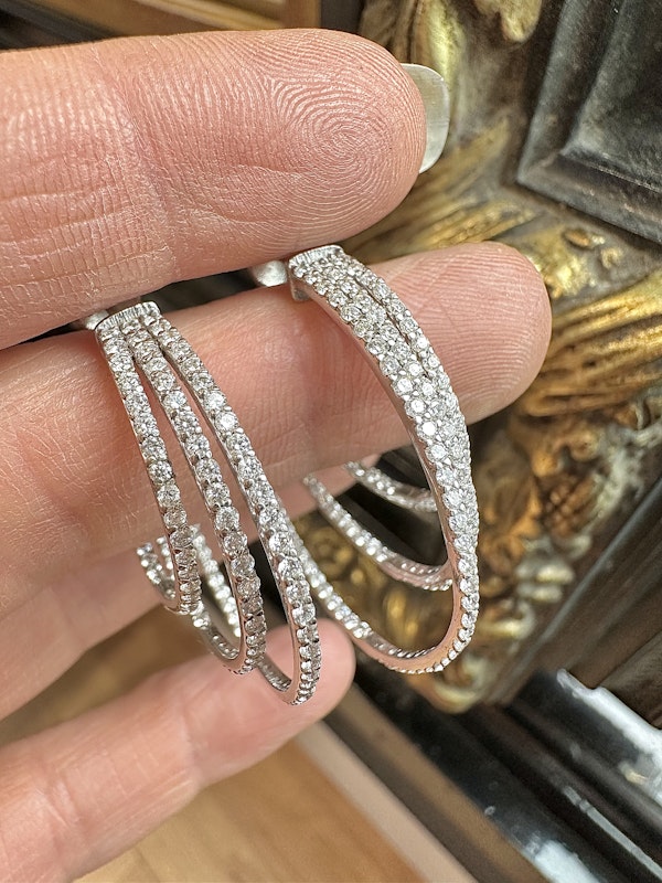 3.53ct Diamond Hoop Earrings - image 5