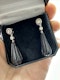 Vintage, Diamond & Black Onyx Earrings - image 2