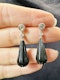 Vintage, Diamond & Black Onyx Earrings - image 3