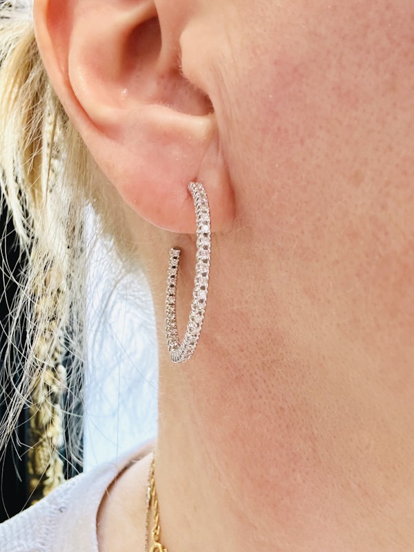 1.02ct Diamond Hoop Earrings - image 2