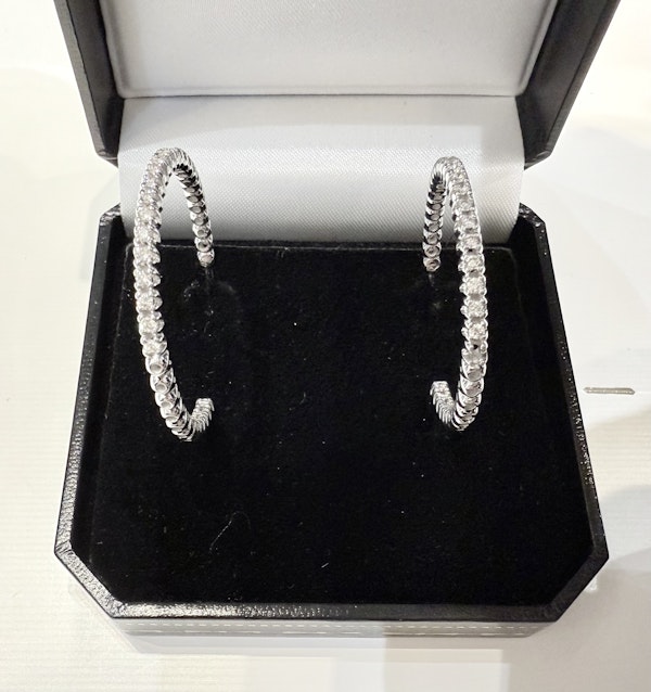 1.02ct Diamond Hoop Earrings - image 5