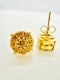 1.75cts Natural Fancy Vivid Orangy Yellow Diamond Stud Earrings - image 4