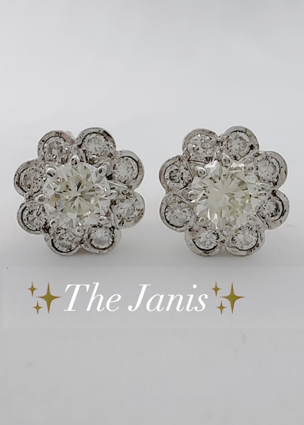 2.45ct Diamond Cluster Earrings - image 1