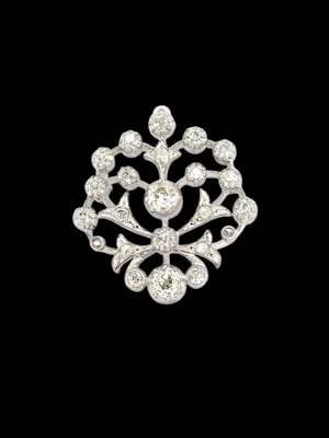 Antique old mine cut diamond heart pendant/brooch SKU: 7936 DBGEMS