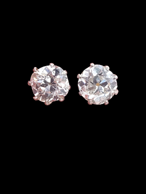 3ct total Old mine cut diamond stud earrings SKU: 7944 DBGEMS