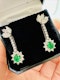 1.25ct Natural Emerald & 2.00ct Diamond Earrings - image 6