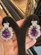 30.51ct Natural Amethyst & 3.00ct Diamond Earrings - image 4